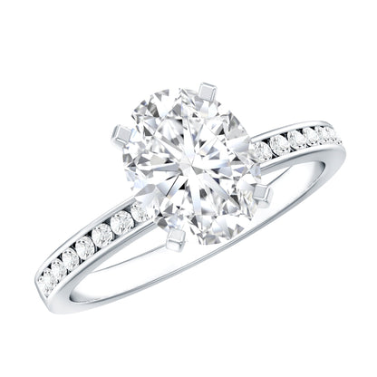 Certified 7X9 MM Lab Grown Diamond Oval Engagement Ring