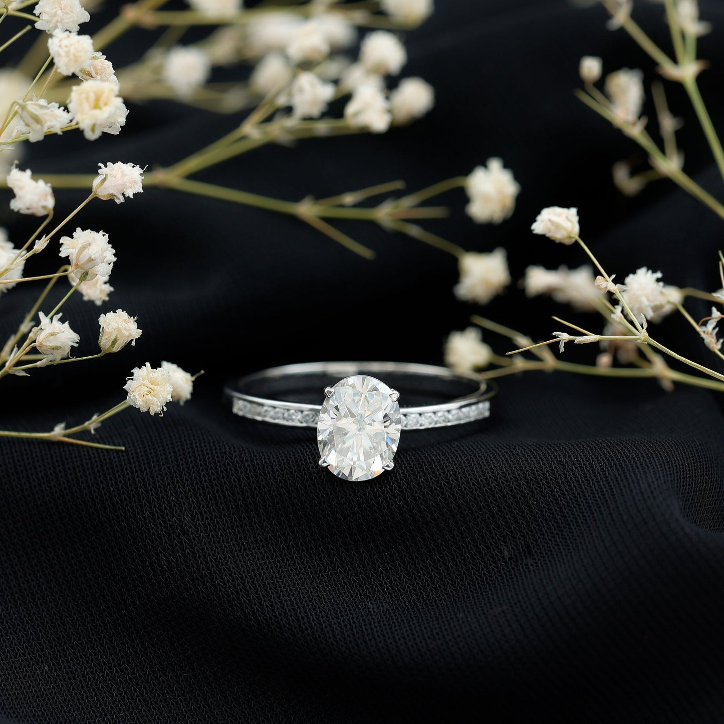 Certified 7X9 MM Lab Grown Diamond Oval Engagement Ring