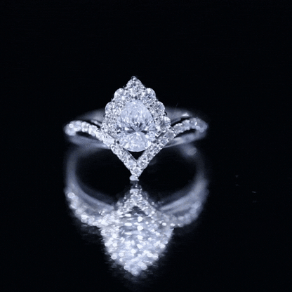 Pear Cut 5X7MM Lab Grown Diamond Designer Engagement Ring