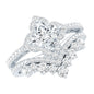 6 MM Princess Cut Lab Grown Diamond Designer Bridal Ring Set