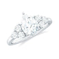 Lab Grown Diamond Teardrop Engagement Ring With Round Shape Trio