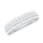 Certified Lab Grown Diamond 3 Row Wedding Band
