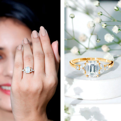 Womens Diamond Engagement Ring with Split Shank