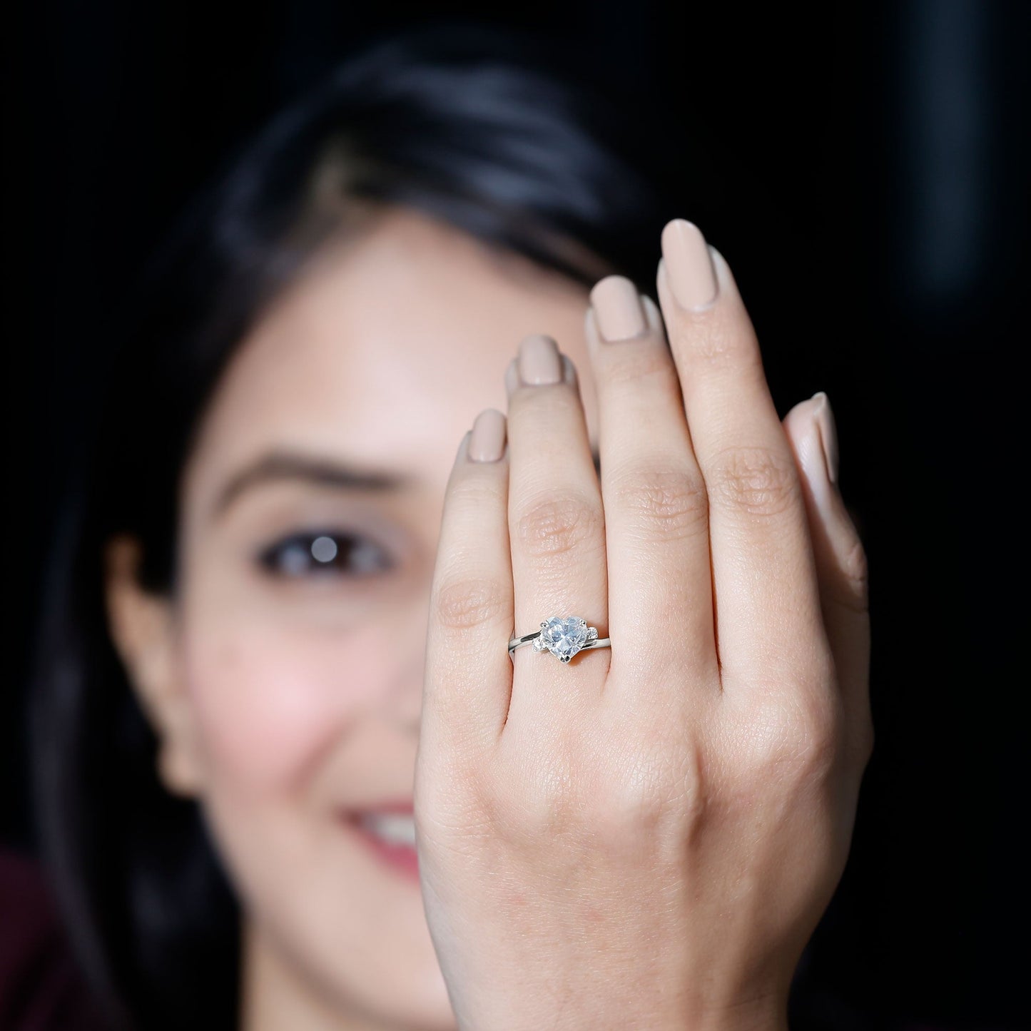7 mm Heart Lab Grown Diamond Proposal Ring For Her