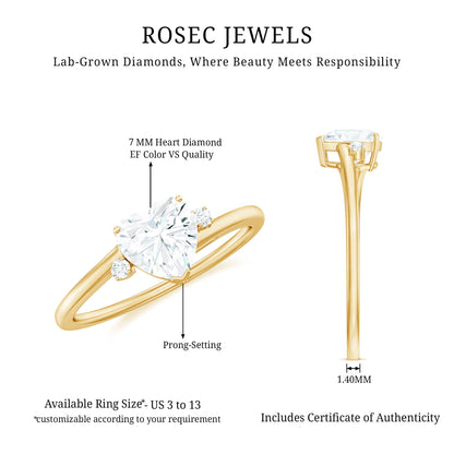7 mm Heart Lab Grown Diamond Proposal Ring For Her