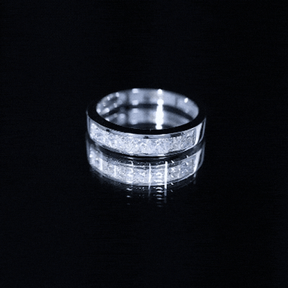 Certified Brilliant Cut Diamond Princess Cut Wedding Band