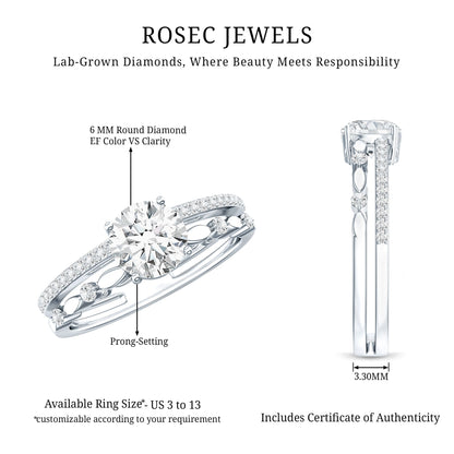 Brilliant Cut Lab Grown Diamond Designer Engagement Ring