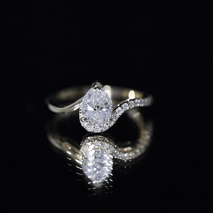 Diamond Teardrop Designer Engagement Ring