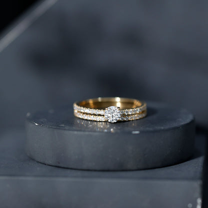 Certified Lab Created Diamond Wedding Ring Set For Bride
