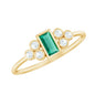 Bezel Set Lab Grown Emerald and Diamond Pre Engagement Ring