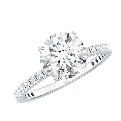 Brilliant Cut 8 MM Lab Grown Diamond Solitaire Engagement Ring