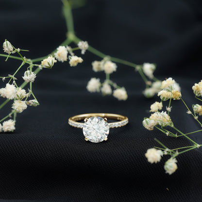 Certified 9 MM Lab Grown Solitaire Diamond Engagement Ring