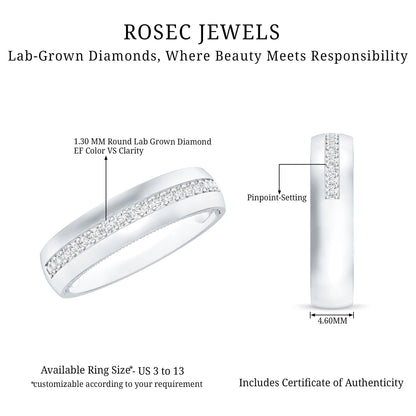 Certified Lab Grown Diamond Mens Wedding Band
