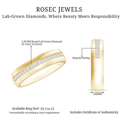 Certified Lab Grown Diamond Mens Wedding Band