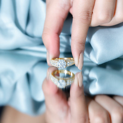 Lab Grown Diamond Statement Engagement Ring With Side Stones