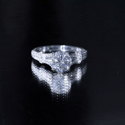 Certified Brilliant Cut Diamond Split Shank Engagement Ring