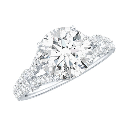 Certified Brilliant Cut Diamond Split Shank Engagement Ring
