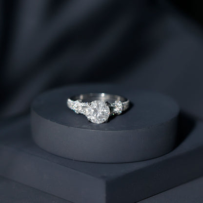 Certified Brilliant Cut Diamond Split Shank Engagement Ring