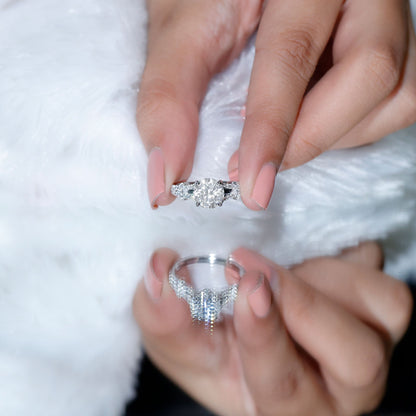 Certified Brilliant Cut Diamond Split Shank Engagement Ring