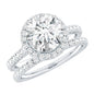 Certified Lab Grown Diamond Halo Ring With Wedding Band