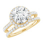 Certified Lab Grown Diamond Halo Ring With Wedding Band