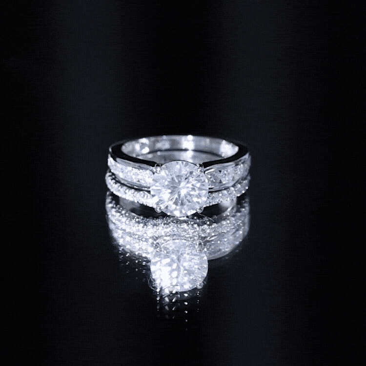Certified Lab Diamond 8 MM Round Engagement Ring with Enhancer