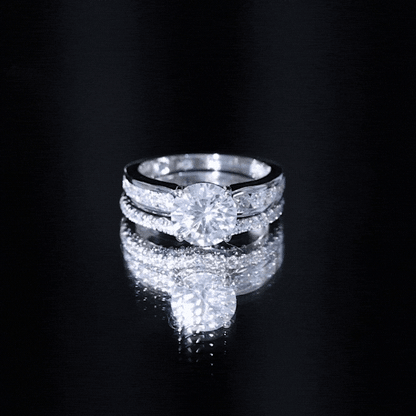 Certified Lab Diamond 8 MM Round Engagement Ring with Enhancer