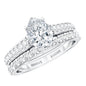 Pear Cut 6X8 MM Lab Grown Diamond Marriage Ring Set for Women