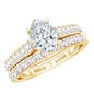 Pear Cut 6X8 MM Lab Grown Diamond Marriage Ring Set for Women
