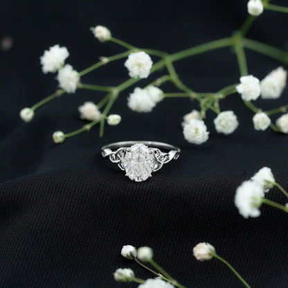 Oval Lab Grown Diamond Hidden Halo Engagement Ring
