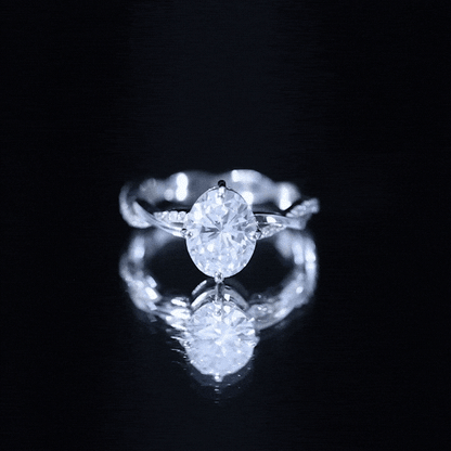 Lab Grown Diamond Oval Engagement Ring With Braided Style Band
