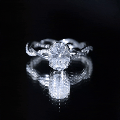 7X9 mm Lab Grown Diamond Oblong Engagement Ring