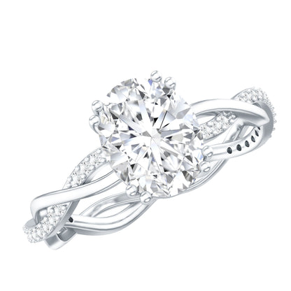 7X9 mm Lab Grown Diamond Oblong Engagement Ring