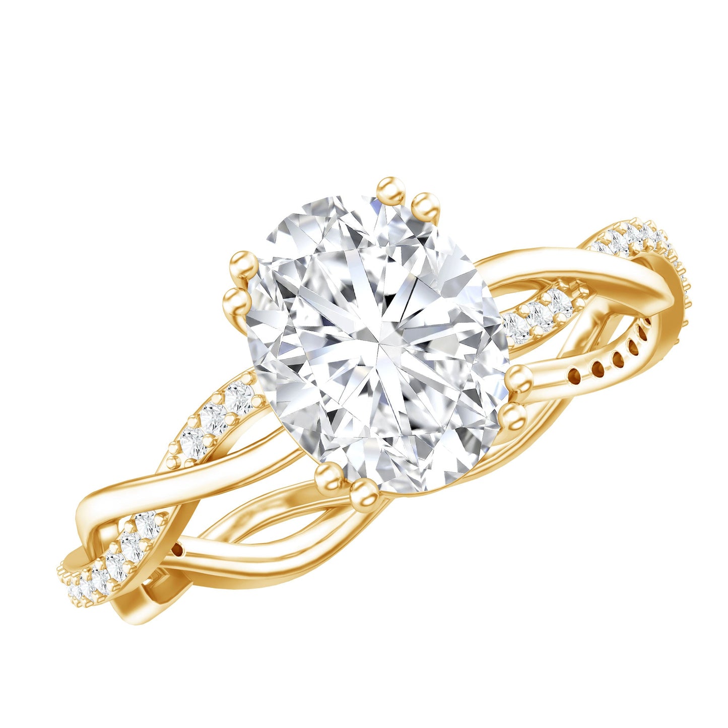 7X9 mm Lab Grown Diamond Oblong Engagement Ring