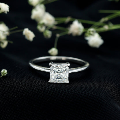 Certified Lab Grown Diamond 6 mm Square Cut Engagement Ring
