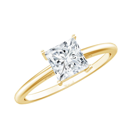 Certified Lab Grown Diamond 6 mm Square Cut Engagement Ring