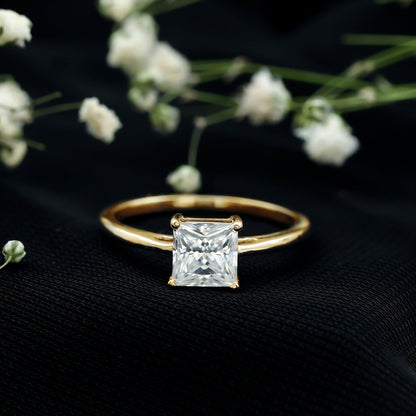 Certified Lab Grown Diamond 6 mm Square Cut Engagement Ring