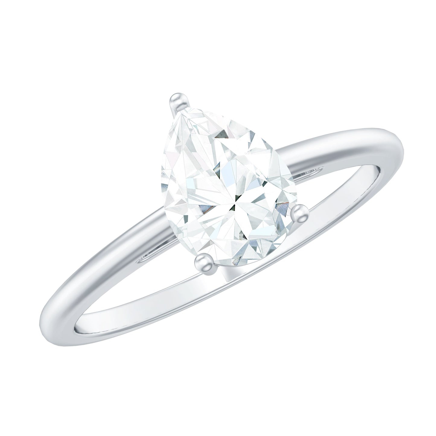 Single Stone Lab Grown Diamond Pear Engagement Ring