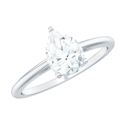 Single Stone Lab Grown Diamond Pear Engagement Ring