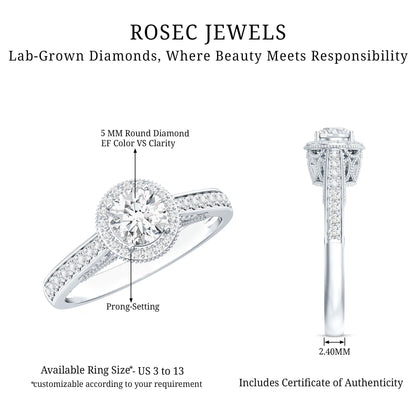 Diamond Vintage Looking Engagement Ring