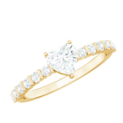 Lab Grown Diamond Heart Promise Ring With Side Stones