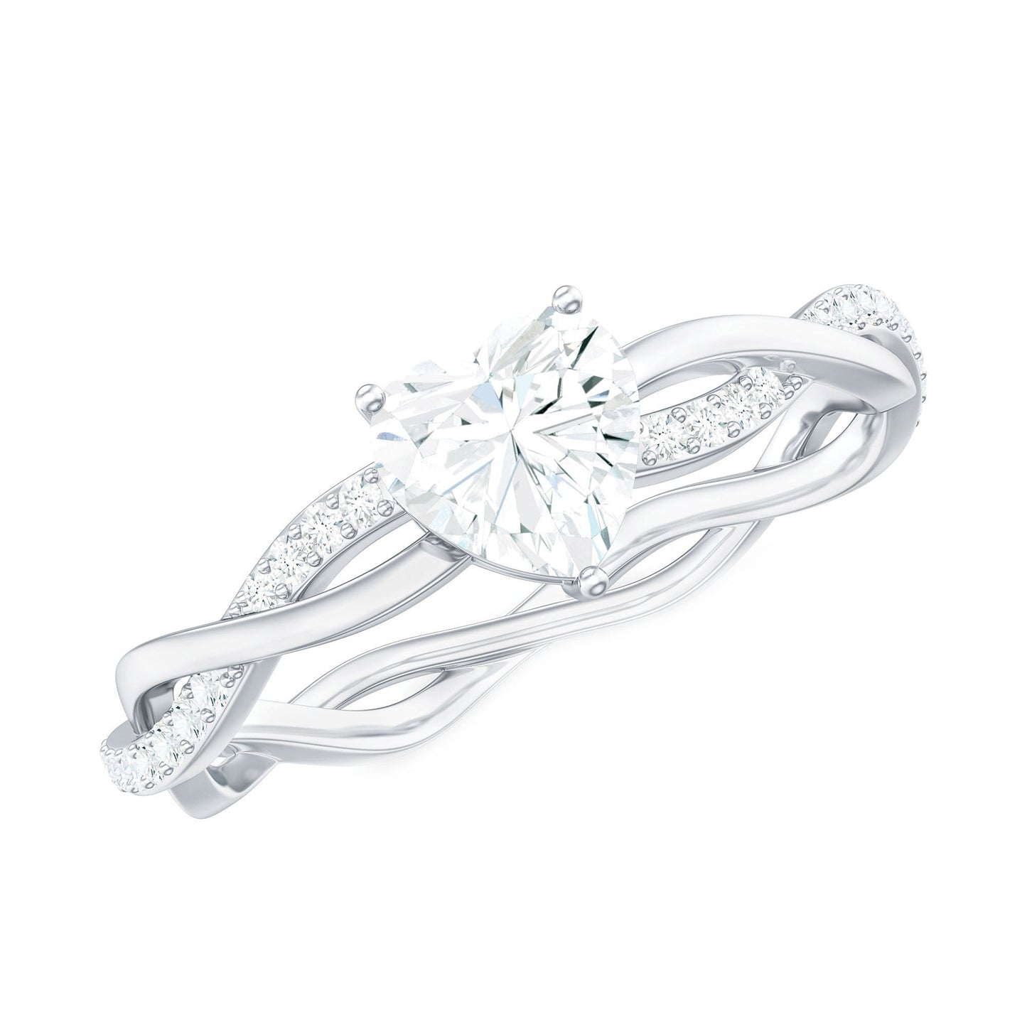5 MM Heart Shaped Diamond Ring For Women