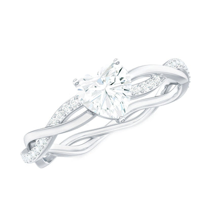 5 MM Heart Shaped Diamond Ring For Women