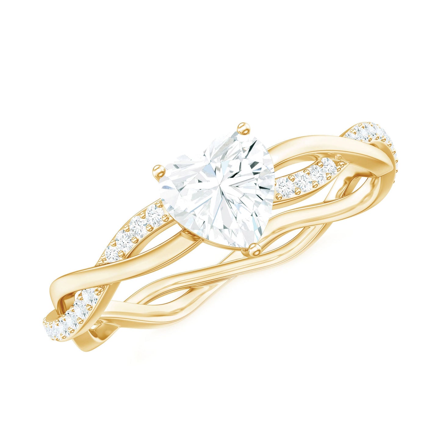 5 MM Heart Shaped Diamond Ring For Women