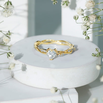 5 MM Heart Shaped Diamond Ring For Women