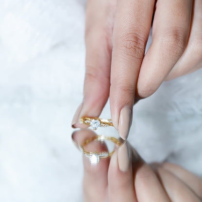 5 MM Heart Shaped Diamond Ring For Women