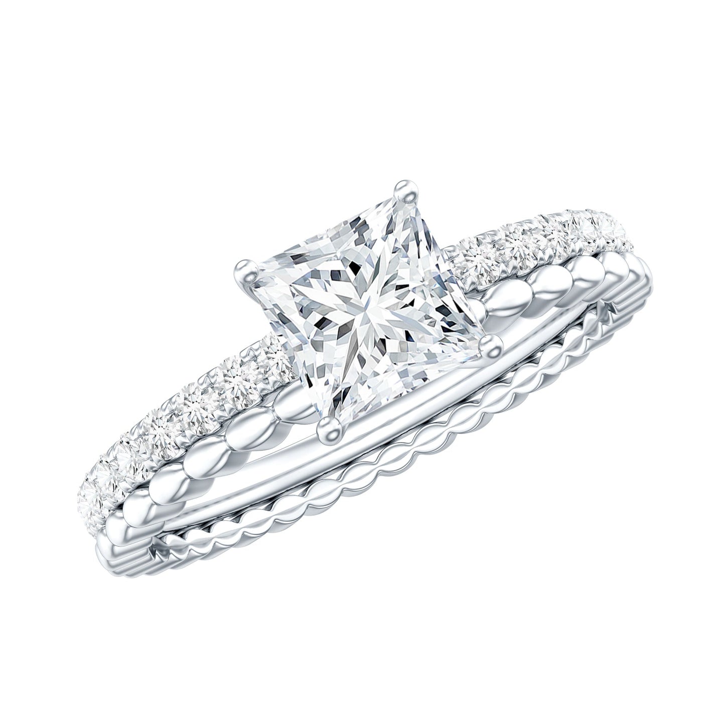 Princess Cut Lab Grown Diamond Promise Ring With Certificate