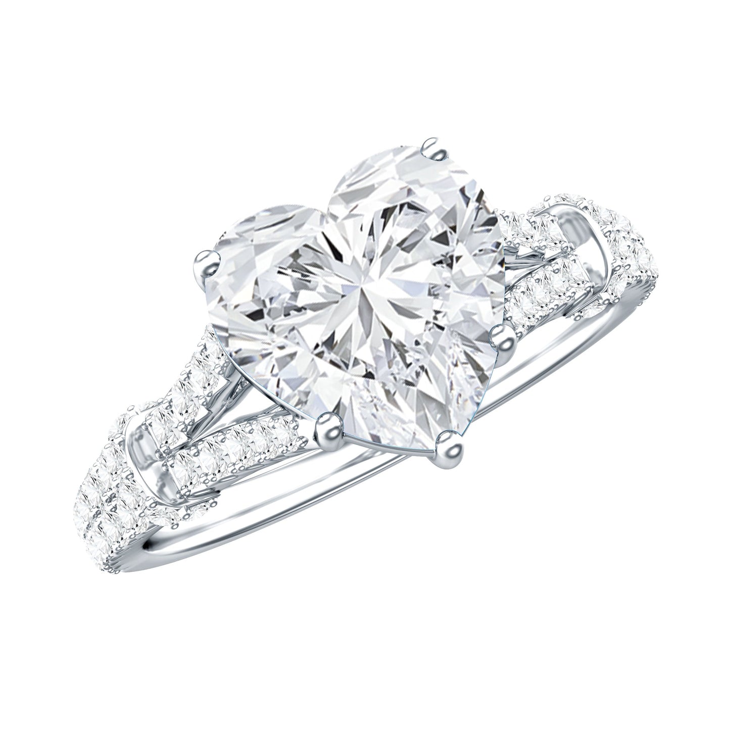 8 mm Lab Grown Diamond Heart Shape Engagement Ring