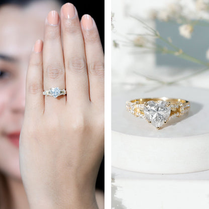 8 mm Lab Grown Diamond Heart Shape Engagement Ring