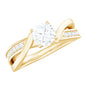 Cushion Cut Diamond Infinity Solitaire Ring with Side Stones
